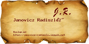 Janovicz Radiszló névjegykártya