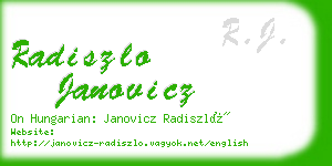 radiszlo janovicz business card